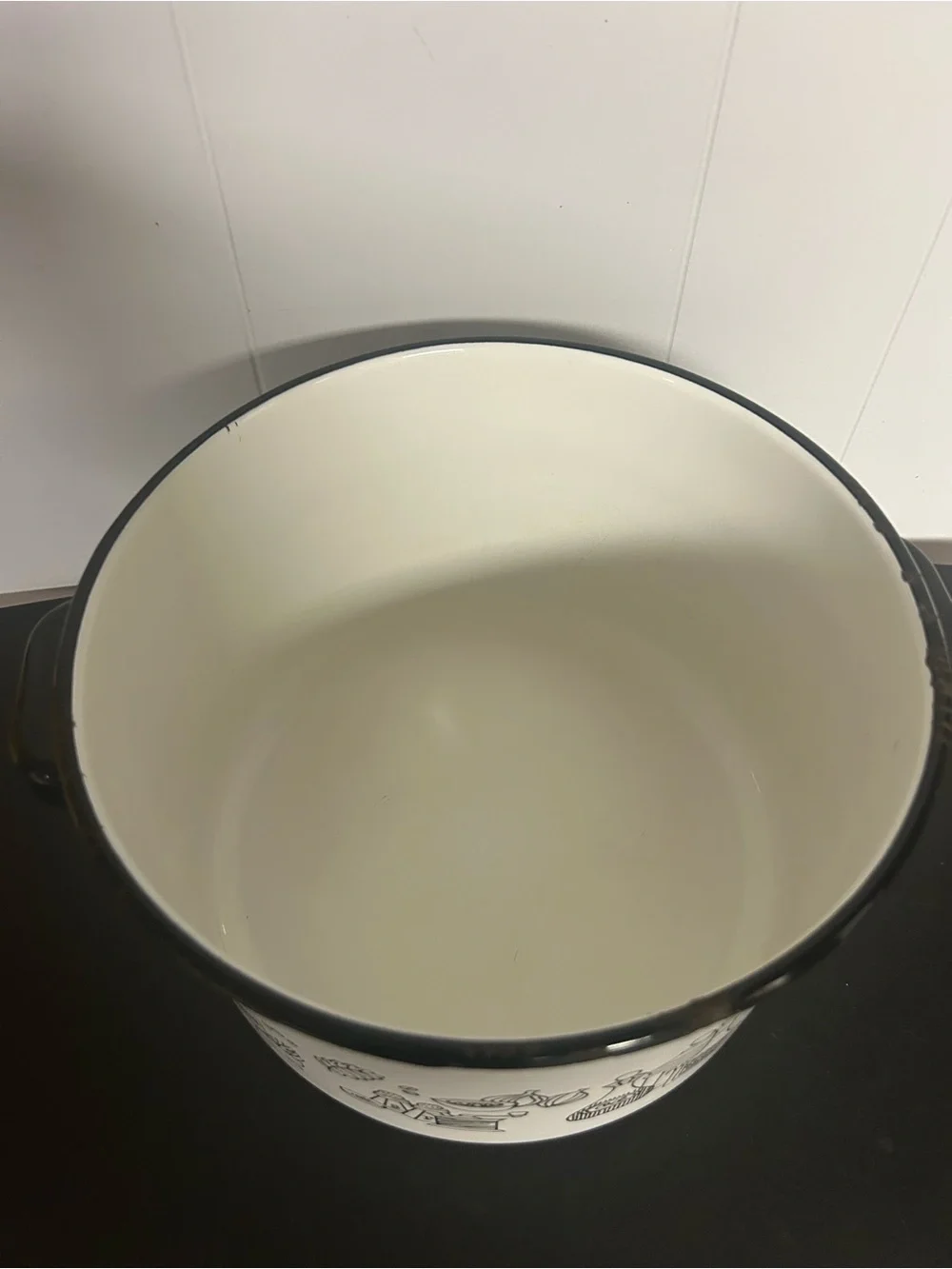 Vintage Ceramic-Met retro enamel lidded stock pot 1960 1970